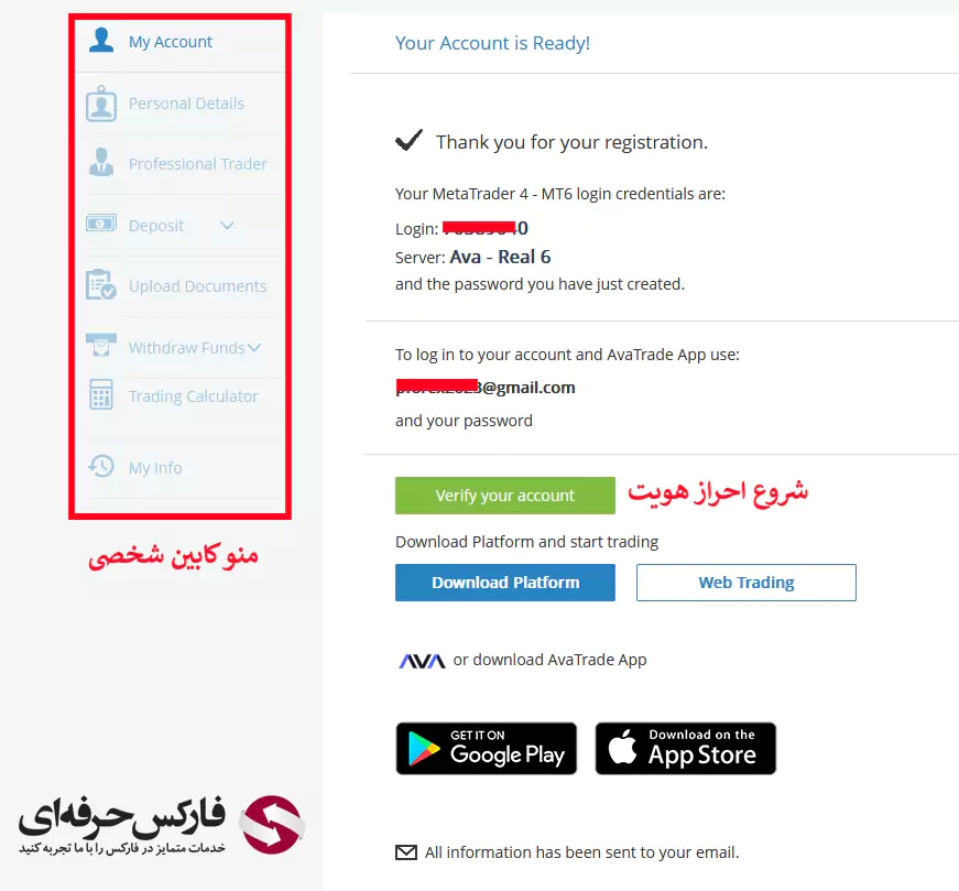 نحوه افتتاح حساب در بروکر آوا ترید - ثبت نام بروکر آوا ترید 11