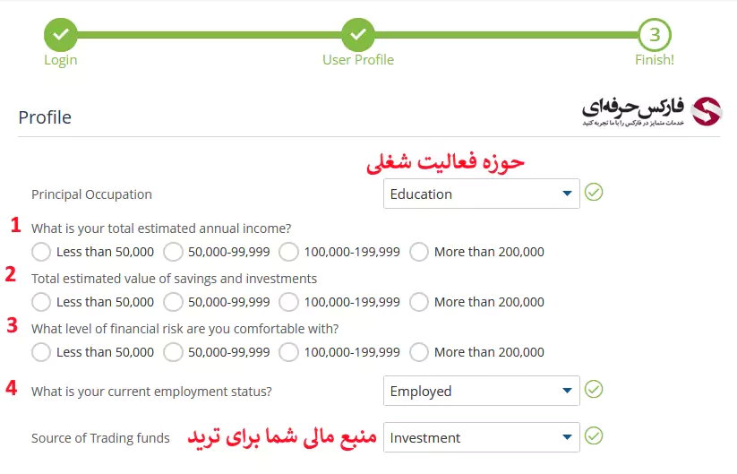 نحوه افتتاح حساب در بروکر آوا ترید - ثبت نام بروکر آوا ترید 08