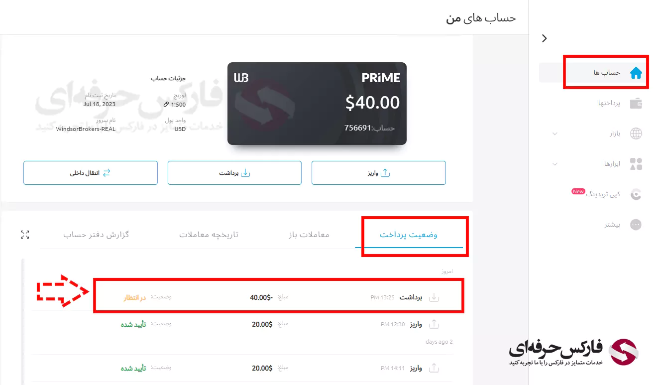 برداشت تتر از دبلیو ام مارکتس - برداشت از بروکر دبلیو ام مارکتس با تتر 06