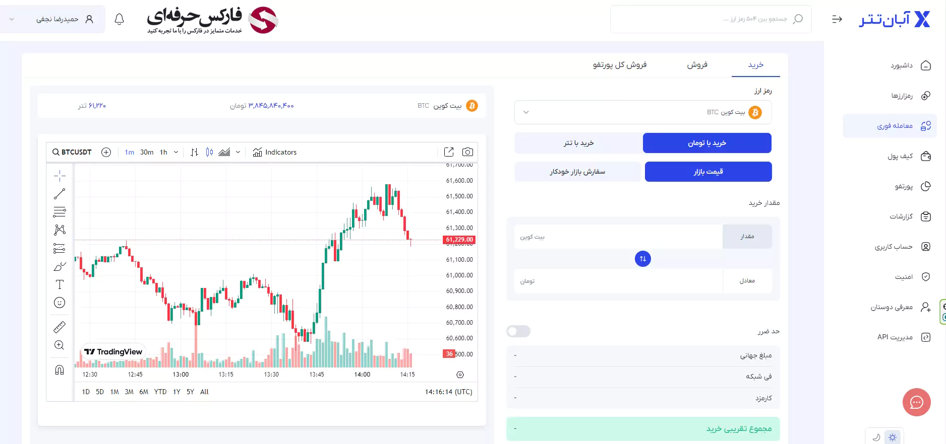 آموزش کار با صرافی آبان تتر - آموزش ترید در آبان تتر - نحوه خرید و فروش در آبان تتر - نحوه معامله در آبان تتر 04