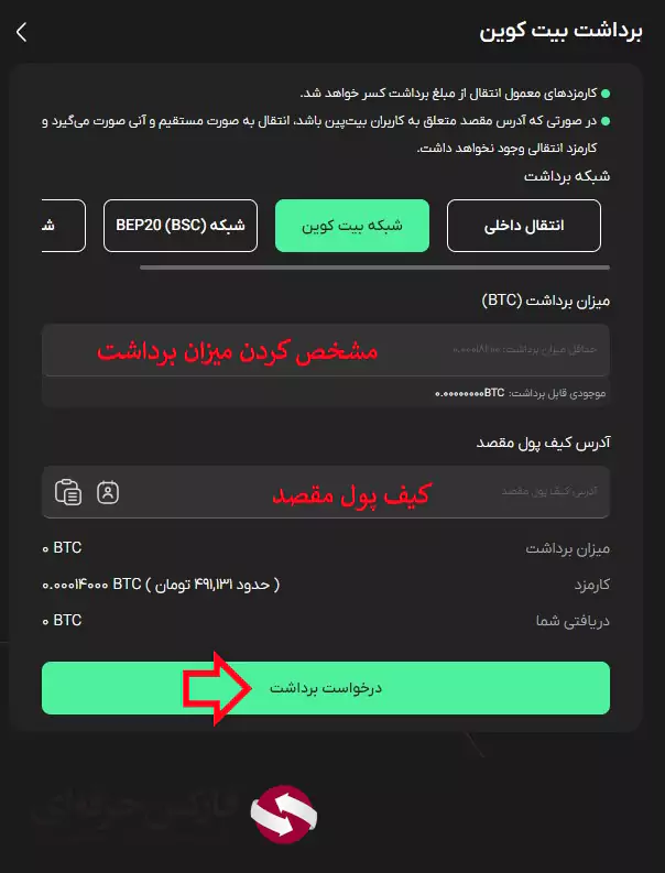 برداشت از صرافی بیت پین - سقف برداشت از صرافی بیت پین - برداشت پول از صرافی بیت پین 04