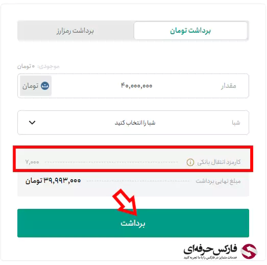 سقف برداشت تترلند - برداشت تتر از تترلند - برداشت پول از تترلند - آموزش برداشت از تترلند 05