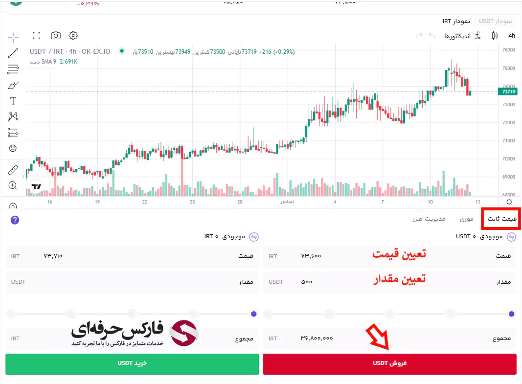 فروش ارز در اوکی اکسچنج - نحوه فروش در اوکی اکسچنج 05