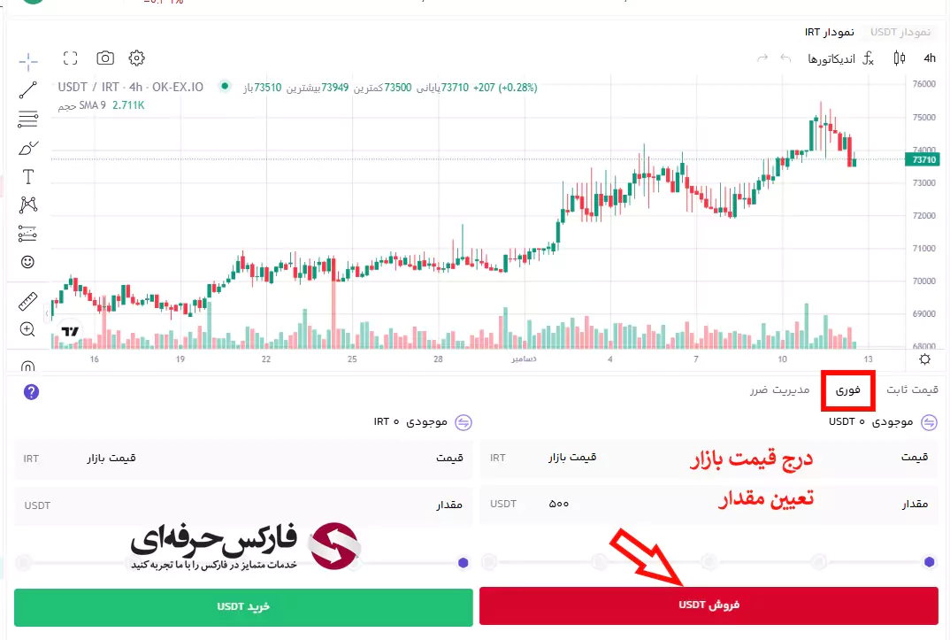 فروش ارز در اوکی اکسچنج - نحوه فروش در اوکی اکسچنج 06