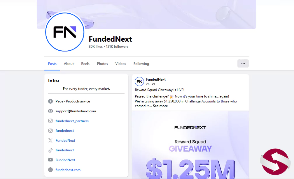 تماس با پشتیبانی فاندد نکست در شبکه های اجتماعی - پشتیبانی در شبکه های اجتماعی FundedNext